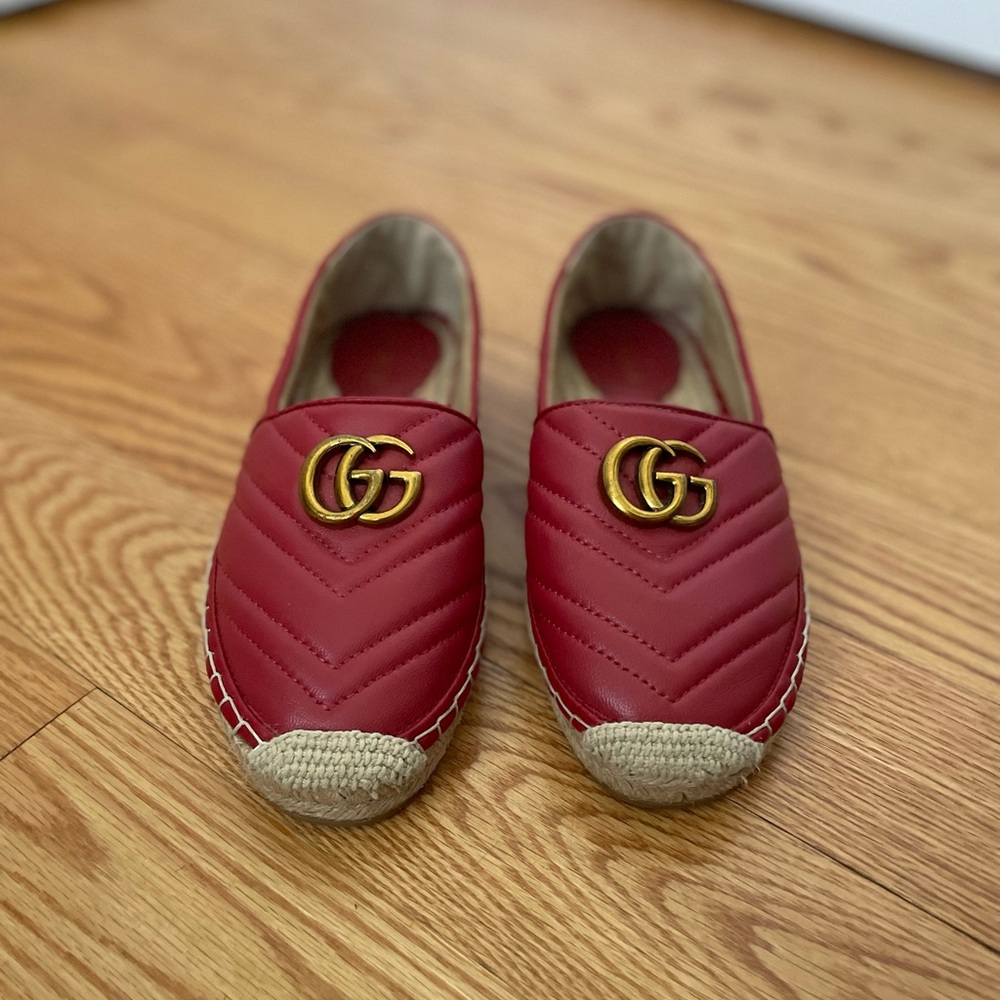 Gucci Red Espadrille Flats